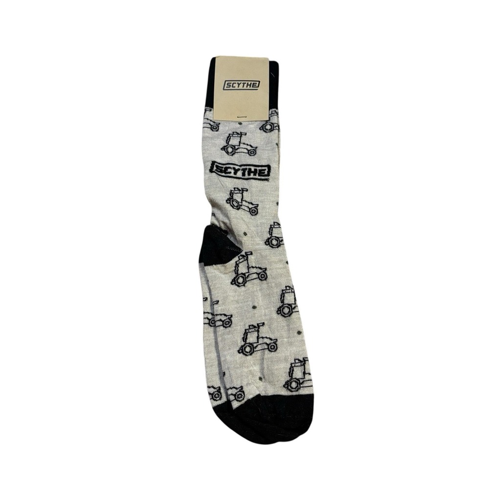 Scythe Golf Print Calf Socks Tan Black‎ Mens Large